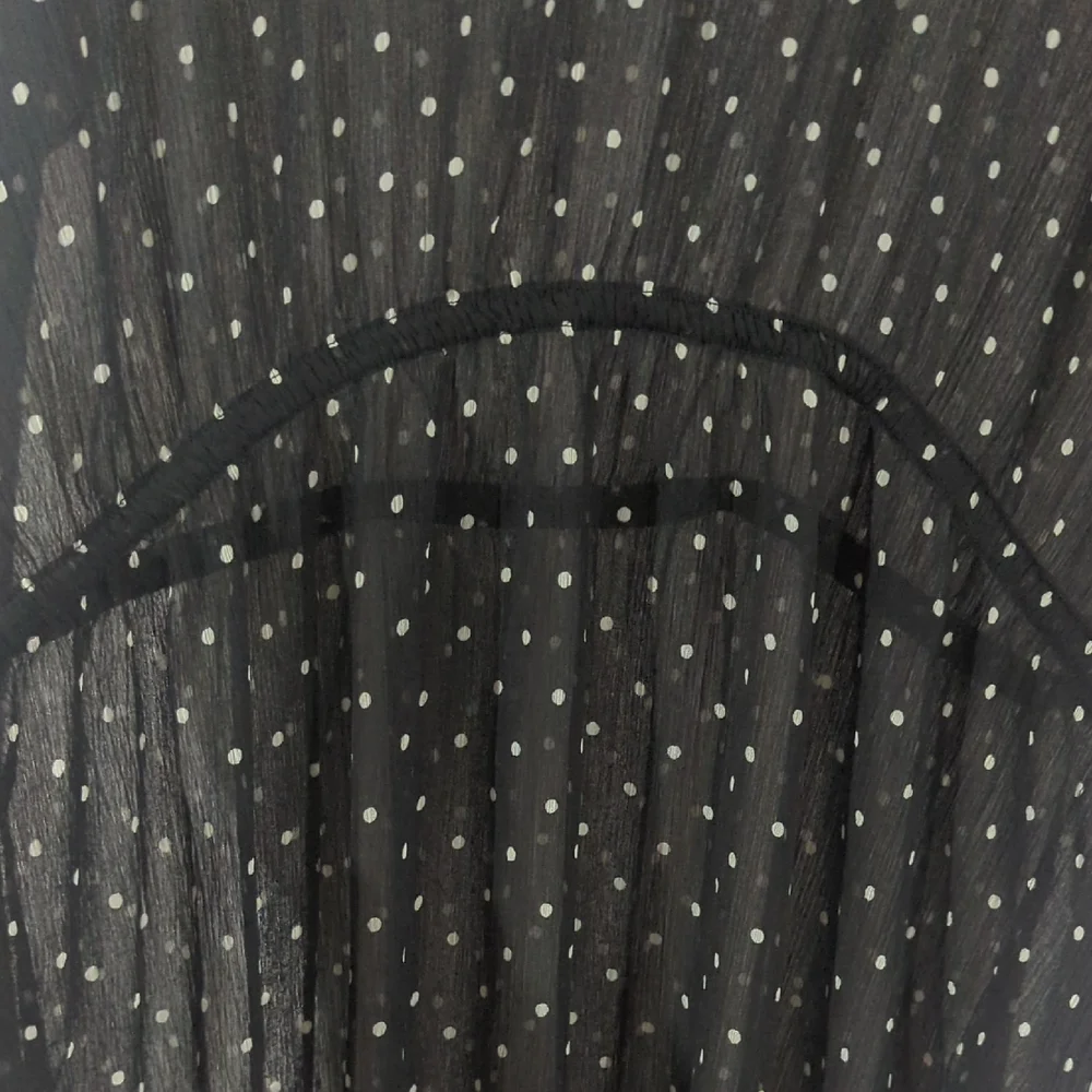 LAST CHANCE Jessica Black Sheer Dress with White Dots - Picture 4 of 5
